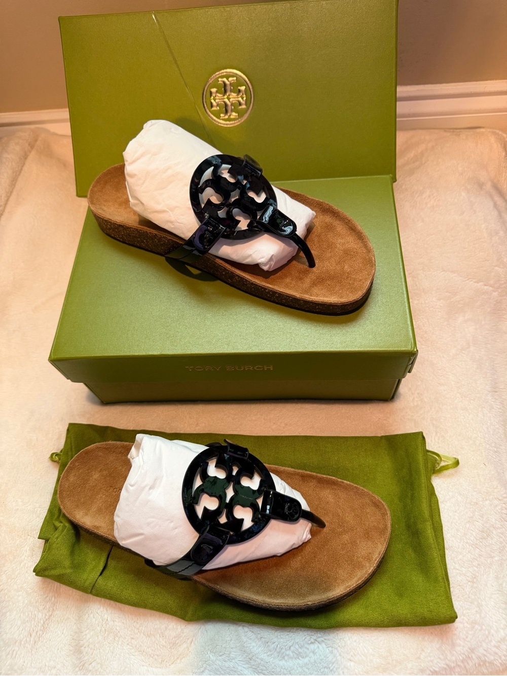 Tory Burch Miller Cloud Thong Sandals with Suede Footbed
